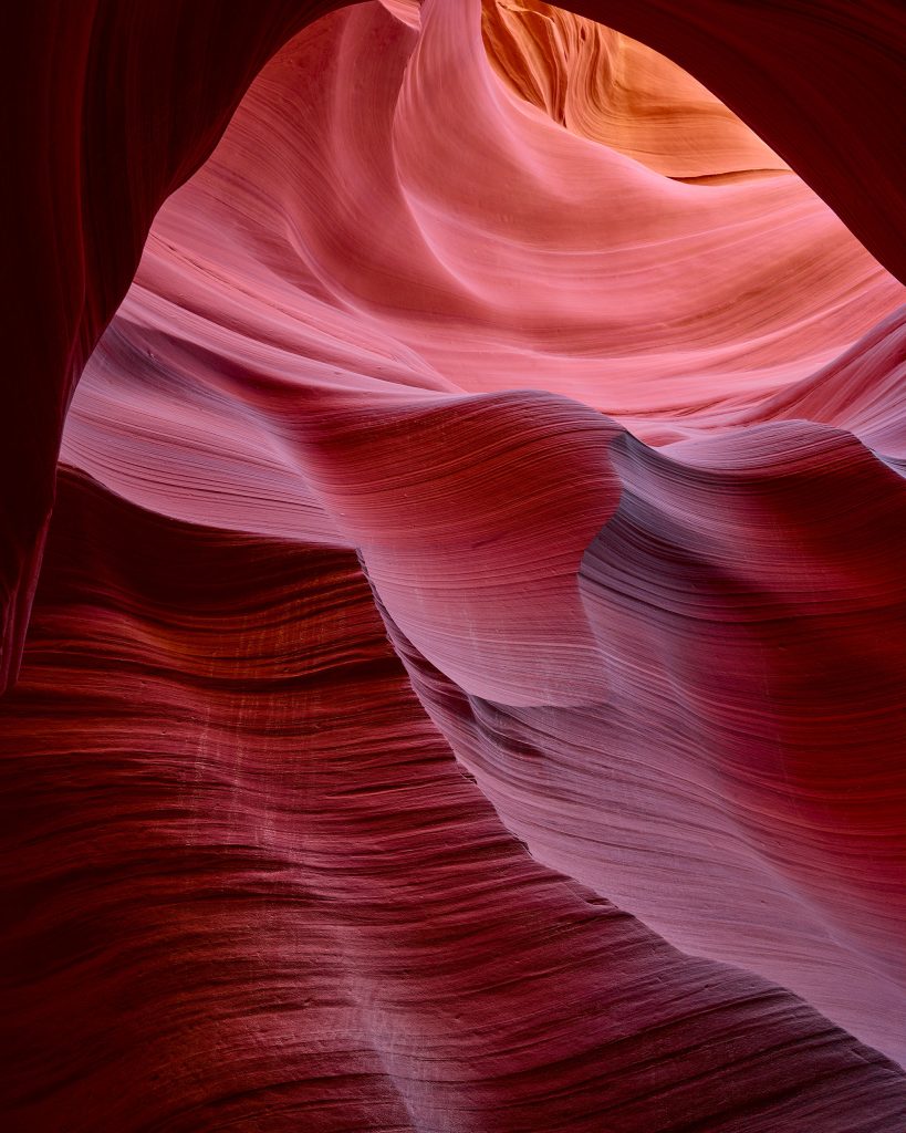 Lower antelope canyon slot canyon on Navajo Lands Page Arizona in the sandstone desert of the American southwest
