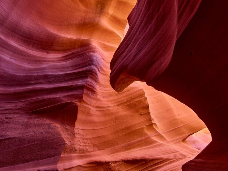 Lower antelope canyon slot canyon on Navajo Lands Page Arizona in the sandstone desert of the American southwest