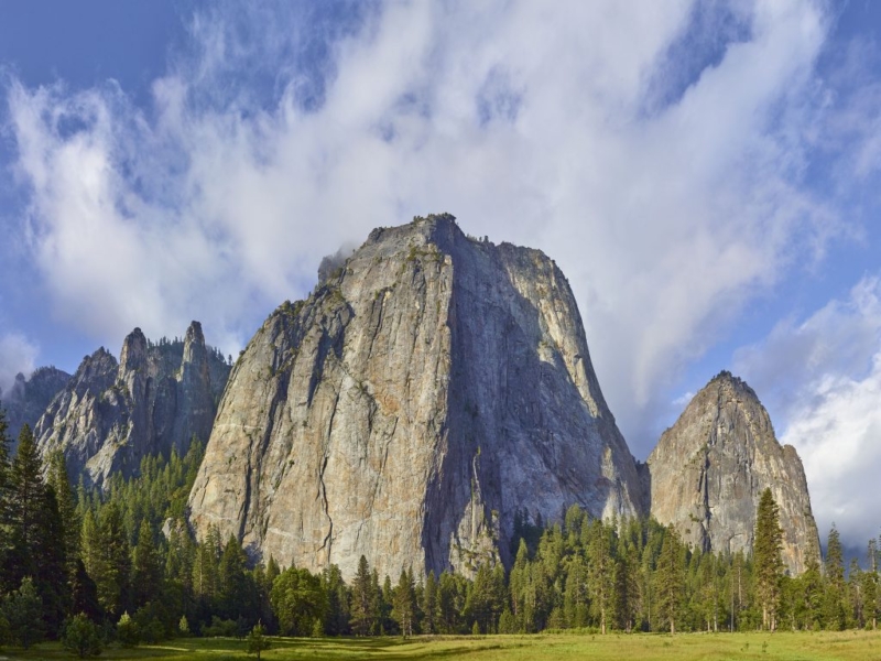 storm clouds over the Cathedral Rocks Yosemite National Park