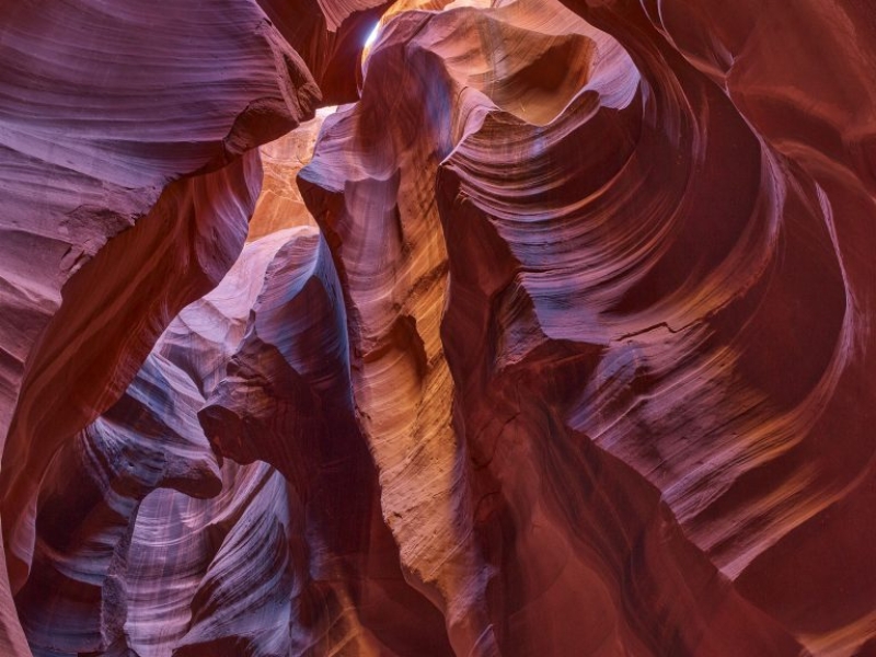 Upper antelope canyon slot canyon on Navajo Lands Page Arizona in the sandstone desert of the American southwest