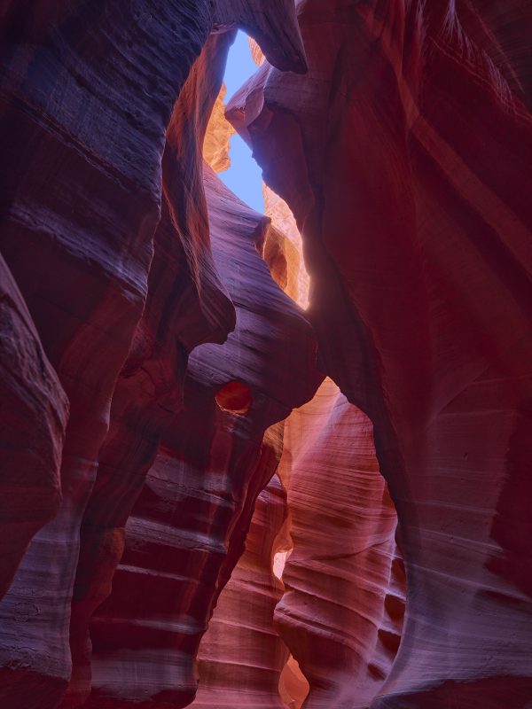Upper antelope canyon slot canyon on Navajo Lands Page Arizona in the sandstone desert of the American southwest