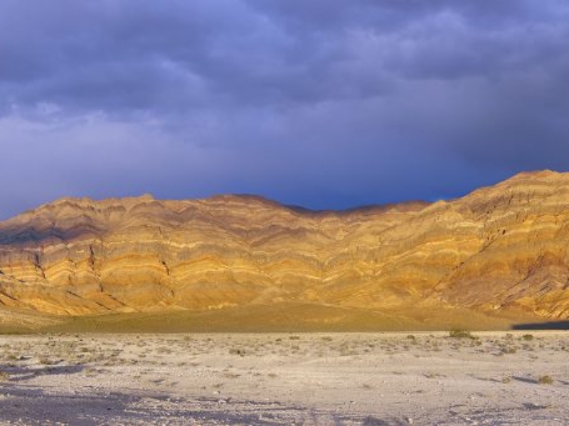 The Last Chance Range at Eureka Dunes in northern Death Valley National Park in a beautiful sunset