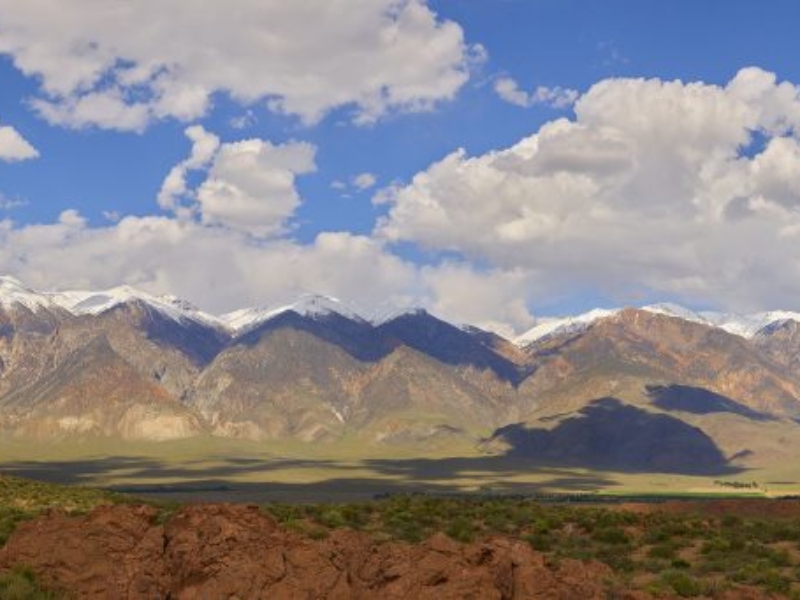 afternoon clouds over the White Mountains of eastern California from the Owens Valley