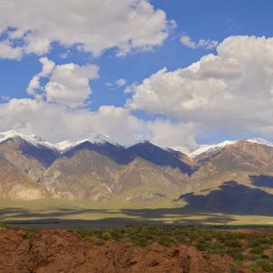 afternoon clouds over the White Mountains of eastern California from the Owens Valley