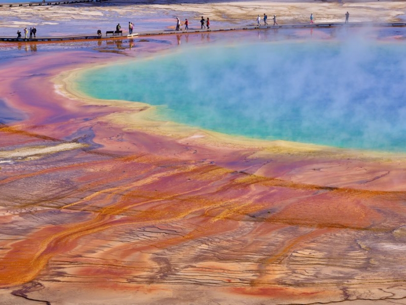the amazing colors of Grand Prismatic Spring Yellowstone National Park