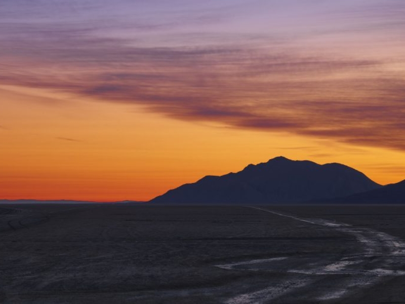 Sunrise on the black rock desert playa Gerlach Nevada