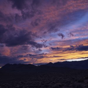 Sunset on the black rock desert playa Gerlach Nevada Soldier Meadows Road
