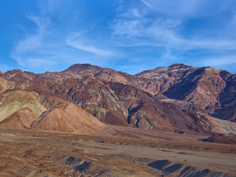 Death Valley National Park east of Devil's Golf Course colorful geology