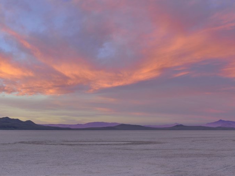 A blustery sunset on the Black Rock Playa, Gerlach, Nevada