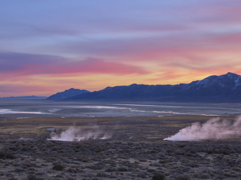a cold sunrise on the Black Rock Playa, Gerlach, Nevada