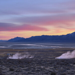 a cold sunrise on the Black Rock Playa, Gerlach, Nevada
