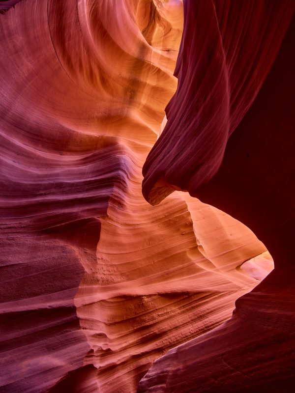 Lower antelope canyon slot canyon on Navajo Lands Page Arizona in the sandstone desert of the American southwest
